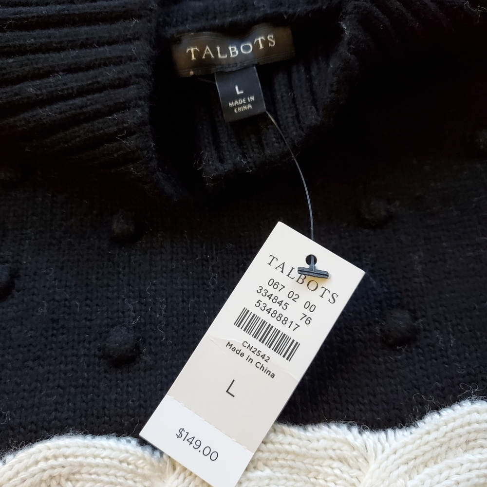 Talbots pullover cardigan poncho - Picture 2 of 6